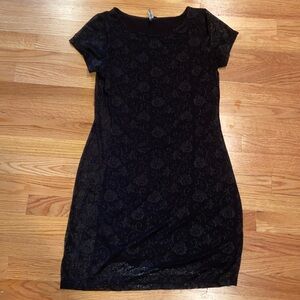 Black Lace Floral Dress